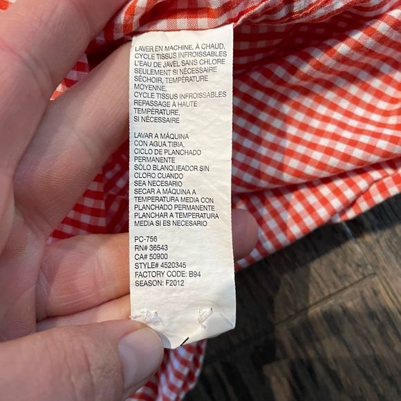 Izod Orange Check Button Down Shirt - Picture 7 of 7